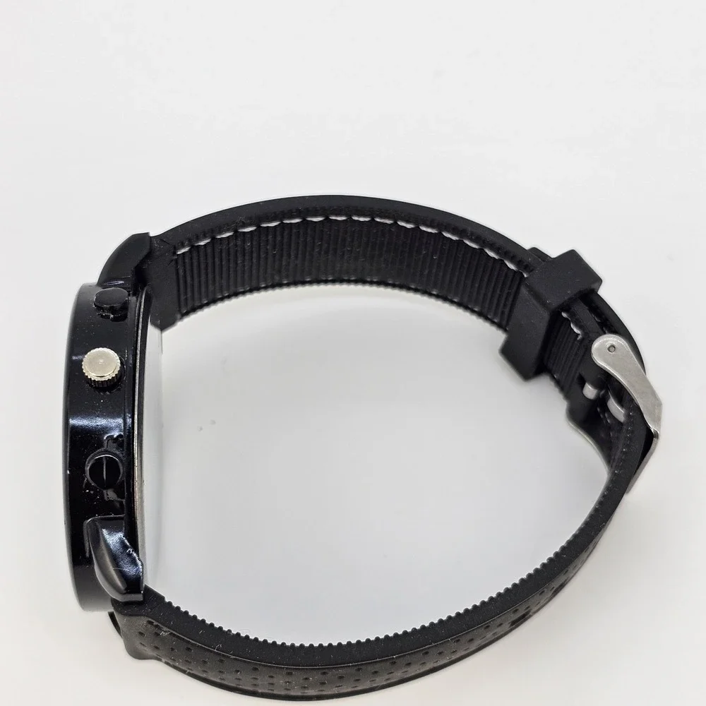 Men's Watch 44MM Black Dial Black‎ Plastic Bands New Battery